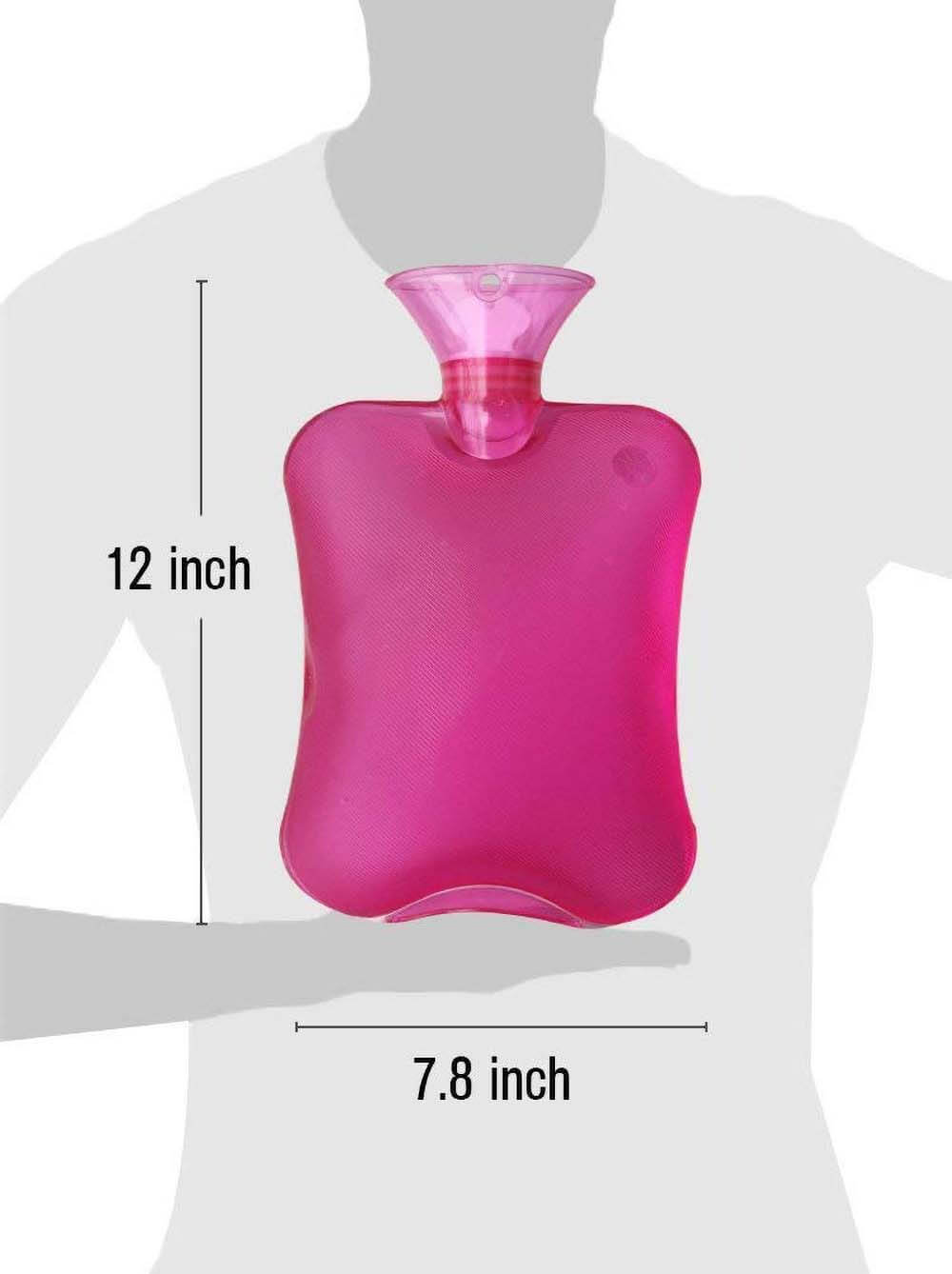 Worldgrowing Hot Water Bottle with Cover Knitted for aches and pains | Transparent Hot Water Bag
