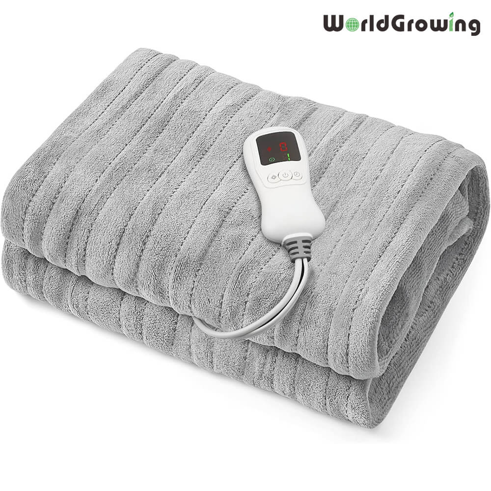 Worldgrowing 50" x 60" Electric Blanket for Home & Office | Machine Washable